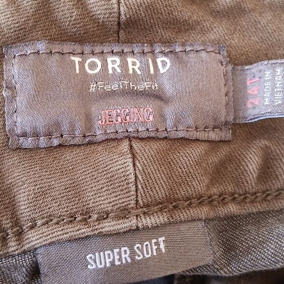 Torrid Super Soft Jeggings Five Pocket Olive Green - Picture 6 of 10